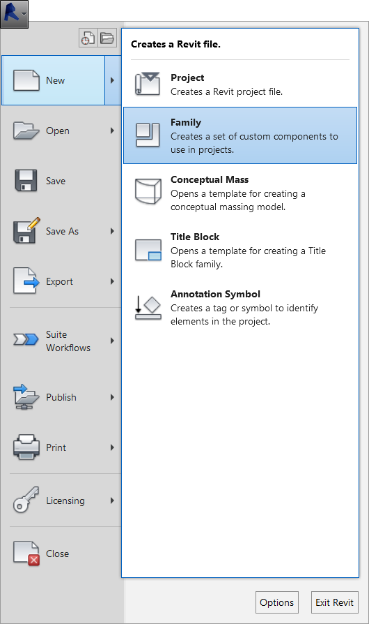 revit-ui-new-family