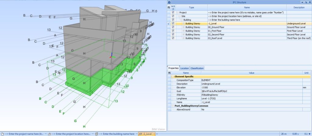 IFC Revit model preview in BIMvision