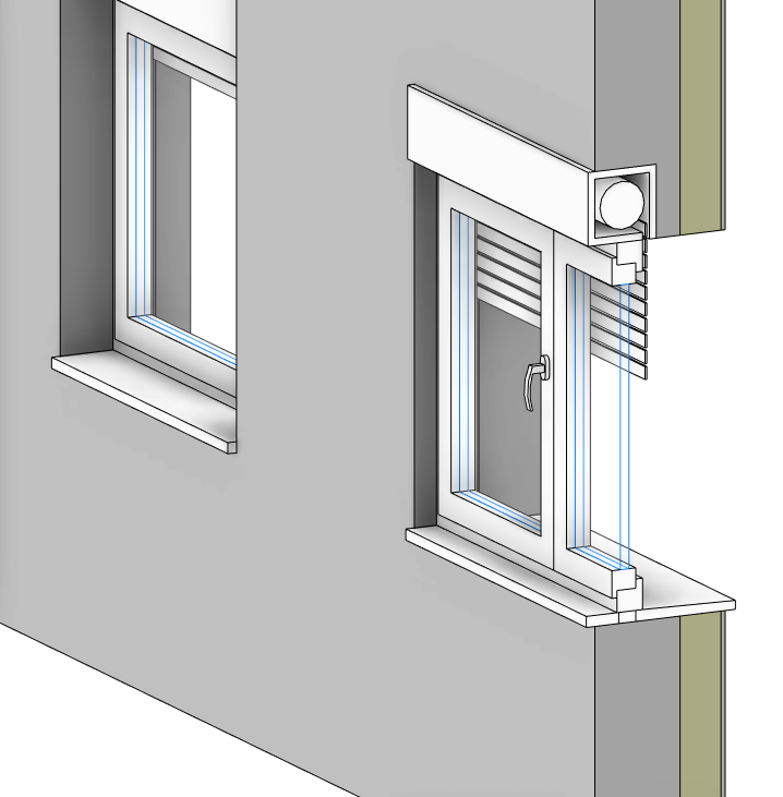 Window with rolling shutter